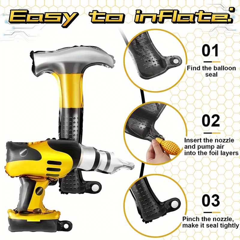 2개 세트 시뮬레이션 해머 전동 드릴 도구 포일 풍선, - Power Tools Hammer 리뷰 및 가격