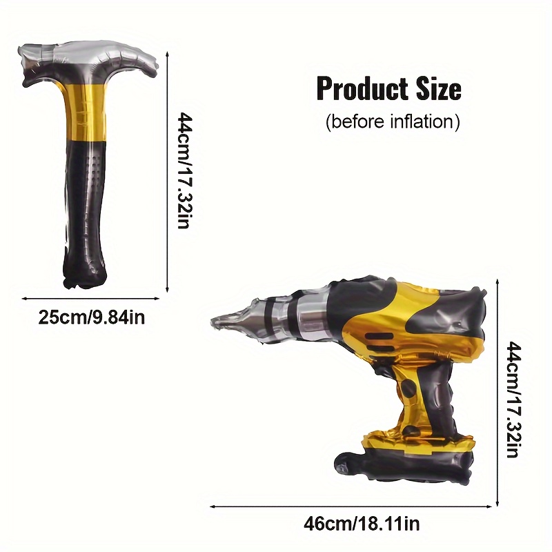 2개 세트 시뮬레이션 해머 전동 드릴 도구 포일 풍선, - Power Tools Hammer 리뷰 및 가격