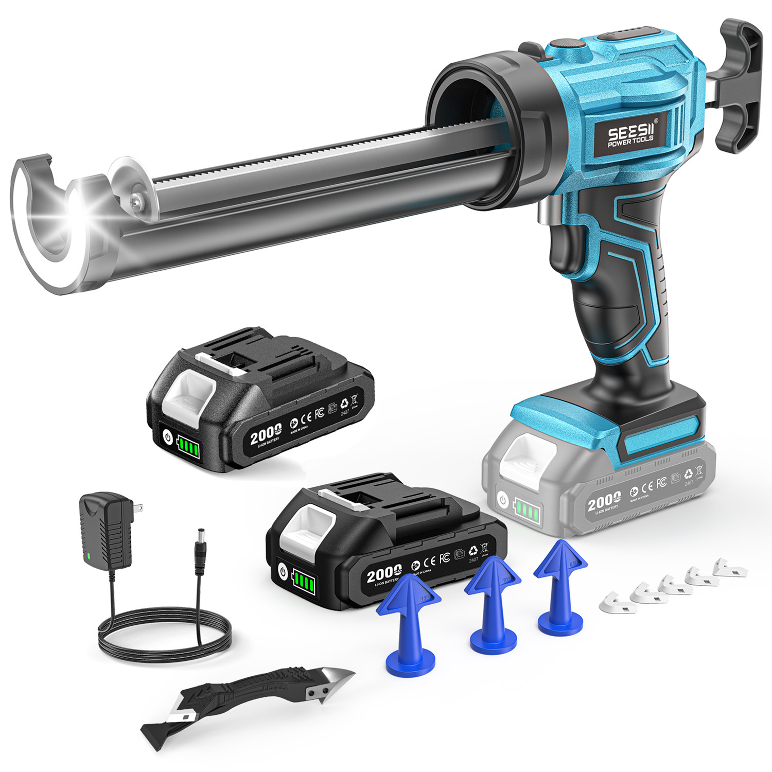 SEESII 전기 코킹건, 2.0Ah 배터리 포함, 1 - Power Tools Diy 리뷰 및 가격