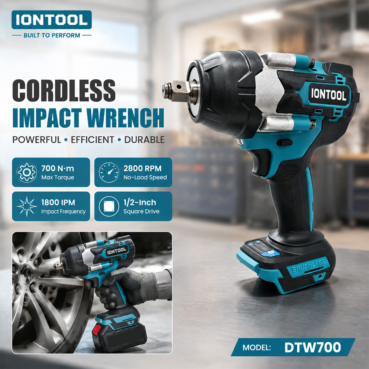 IONTOOL DTW700 미끄럼 방지 무선 임팩트 렌 - Power Tools And Engineering 리뷰 및 가격