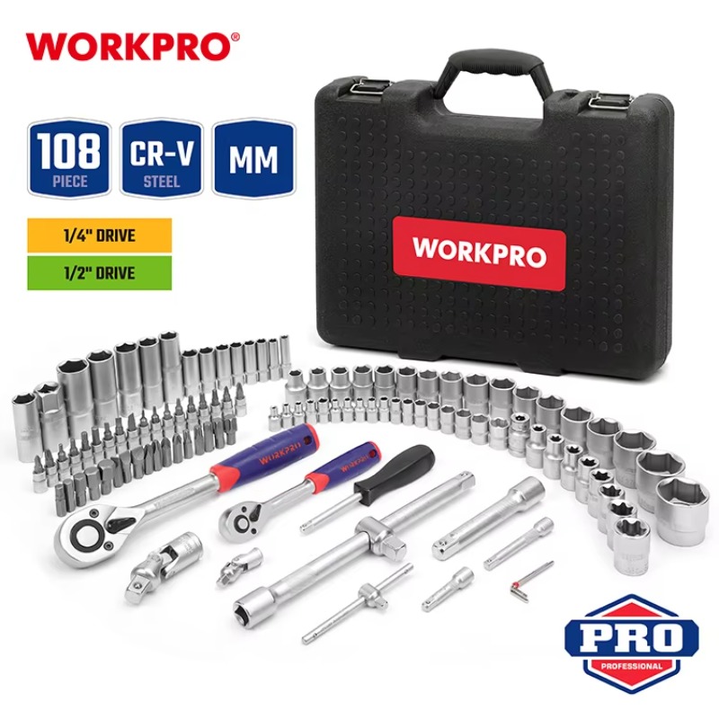 108피스 전문 정비사용 자동차 수리 공구 세트 CRV - Power Tools Kit Set 리뷰 및 가격