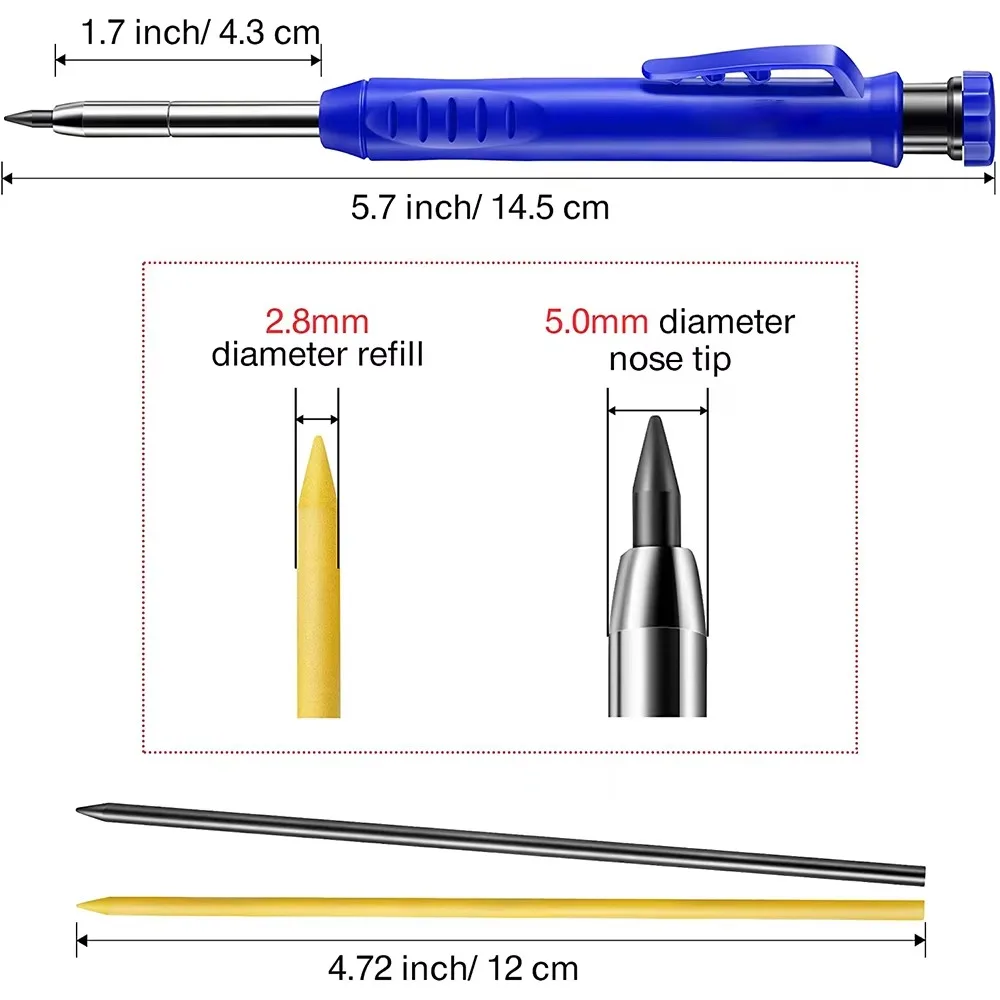 단단한 목수 연필 세트 목공 도구 기계 3 색 리필 건 - Power Tools Construction 리뷰 및 가격