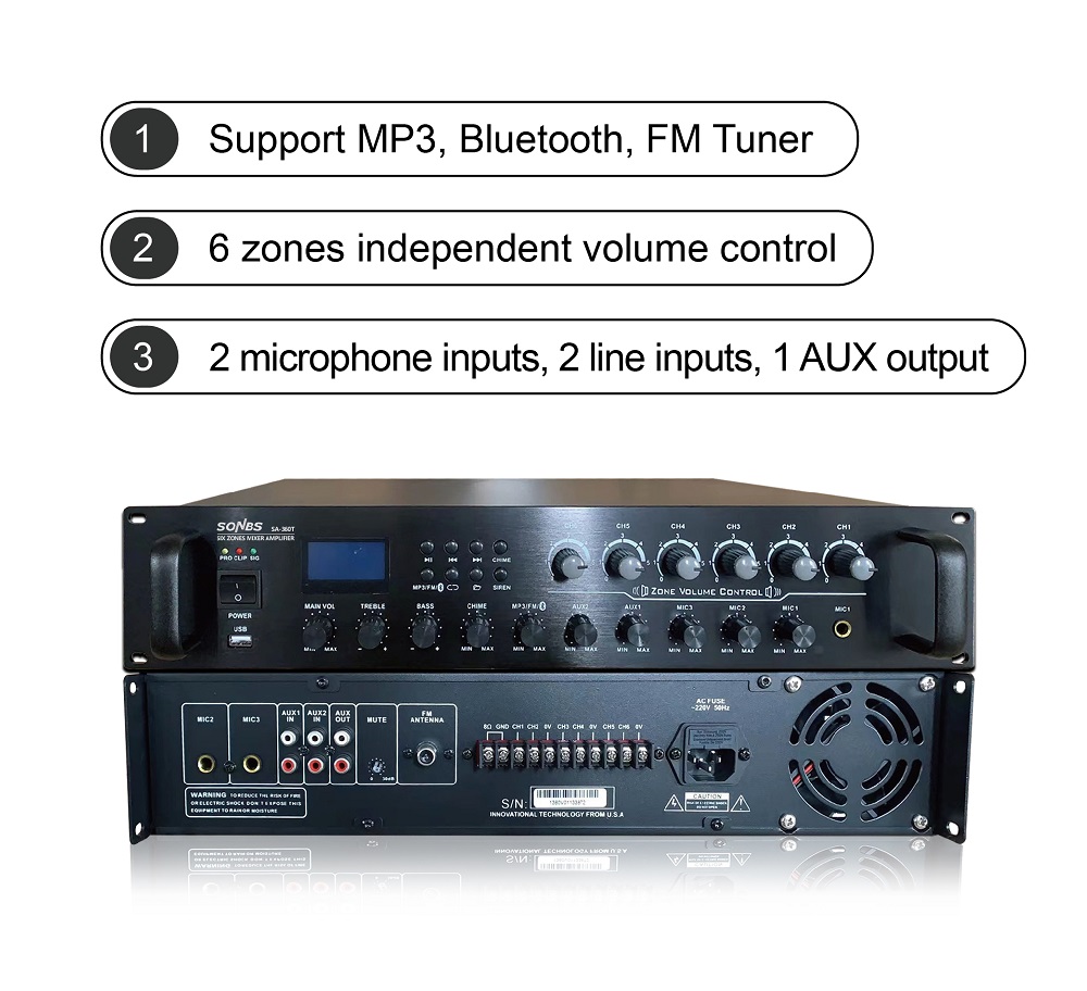 500W 80Hz~16kHz PA 시스템 6존 디지털  - Power Tools Zones 리뷰 및 가격